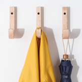 manteau et parapluie accroches sur pateres muraux