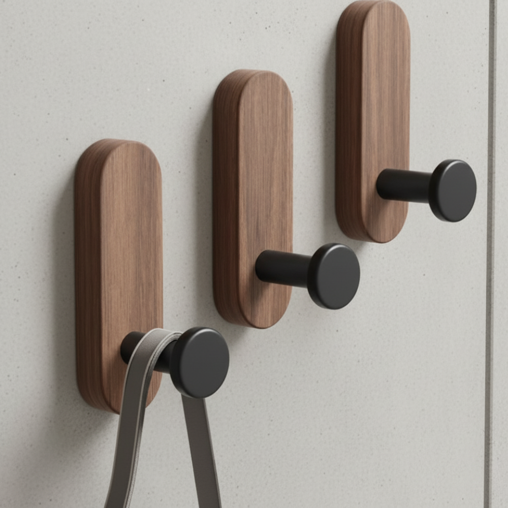 Lot trois pateres murales fixes sur mur