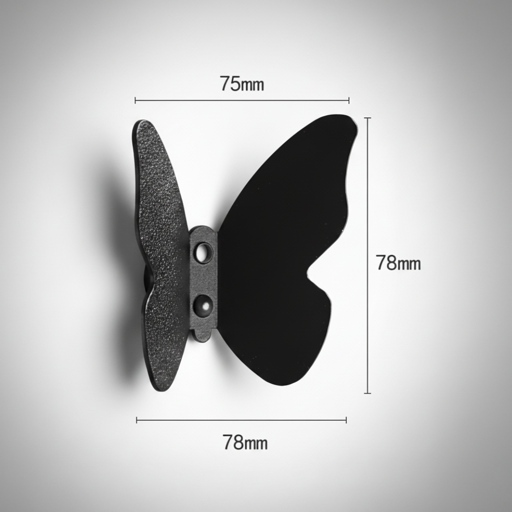 dimensions patere murale papillon